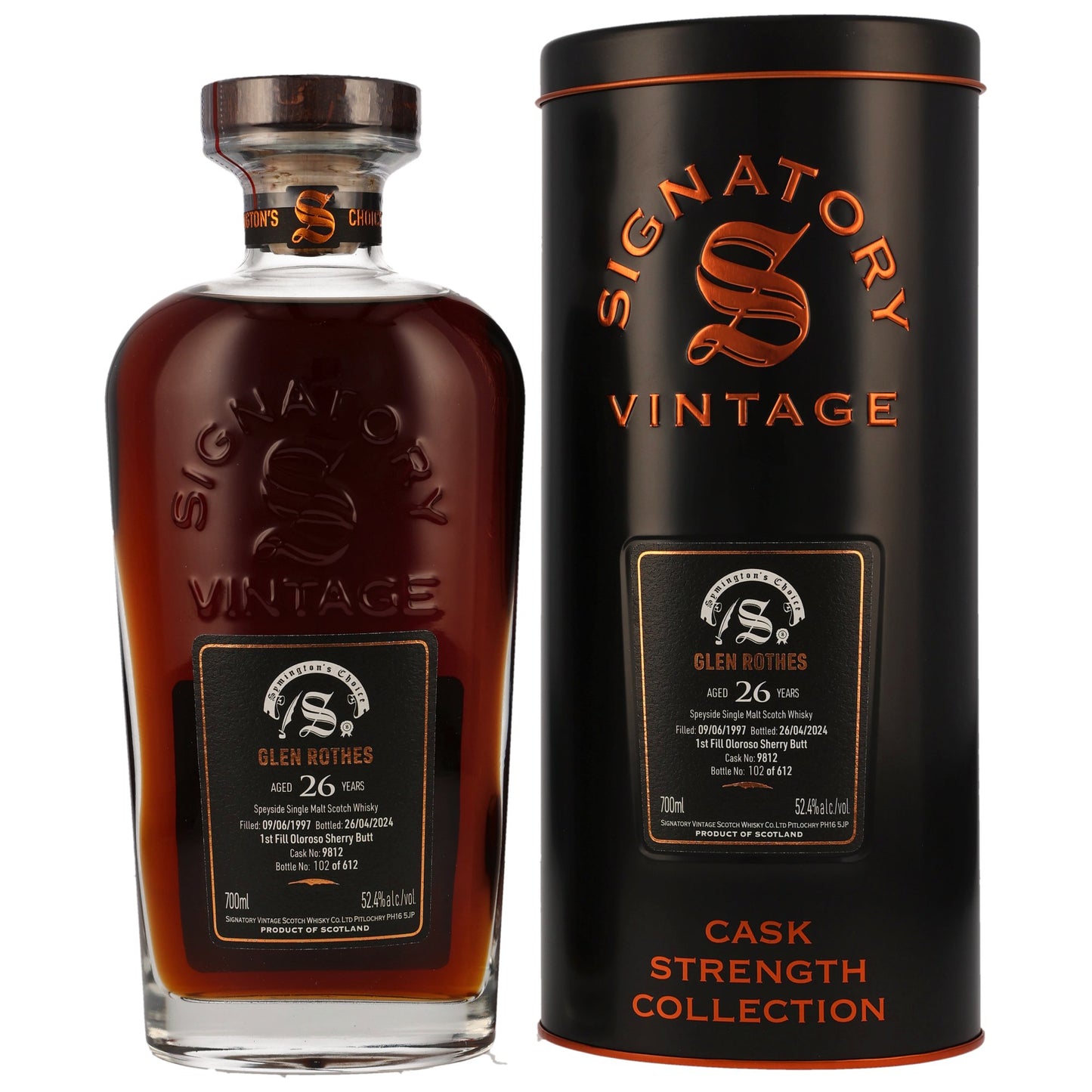 Glenrothes 1997/2024 Fass #9812 Signatory Vintage Symingtons Choice, 52,4%Vol. (0,7l)
