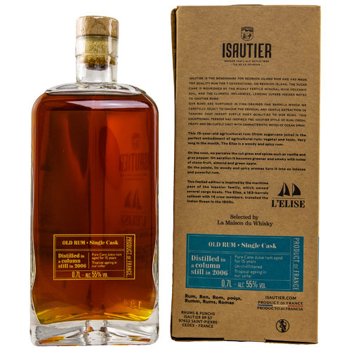 Isautier Rhum 2006/2022 15J. l'Elise Rhum Vieux Antipodes, 55%Vol. (0,7l)