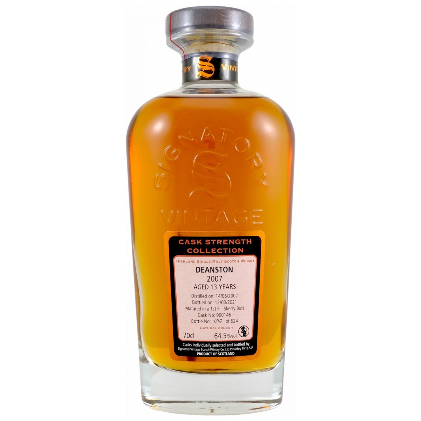 Deanston 2007/2021 Signatory Cask Strength #900146, 64,5%Vol. (0,7l)