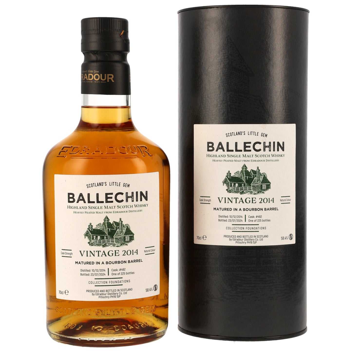 Ballechin 2014/2024 Bourbon Barrel #492 Collection Foundations, 58,4%Vol. (0,7l)